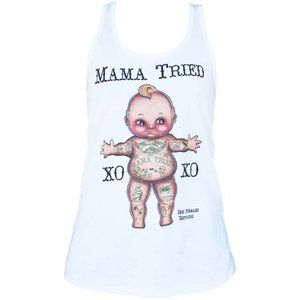 Mama Tried White Racerback Tank Top Cupie S-2XL